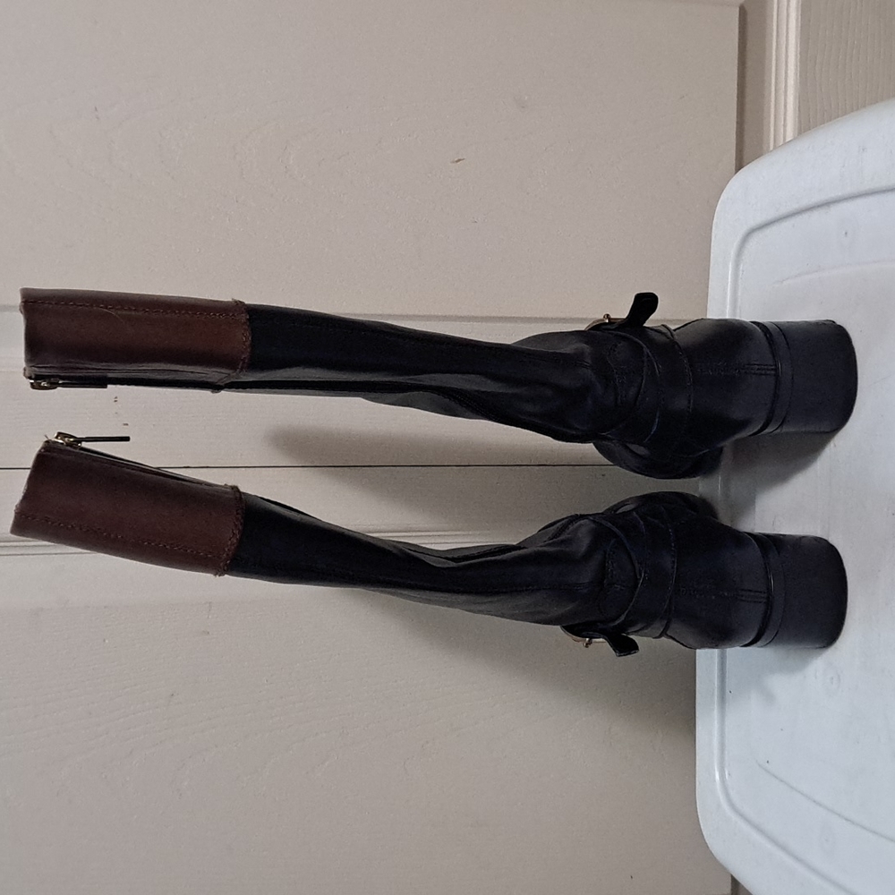 Bandolino "Baya" tall riding boots - genuine leather- women's 6.5 wide calf - Picture 5 of 9